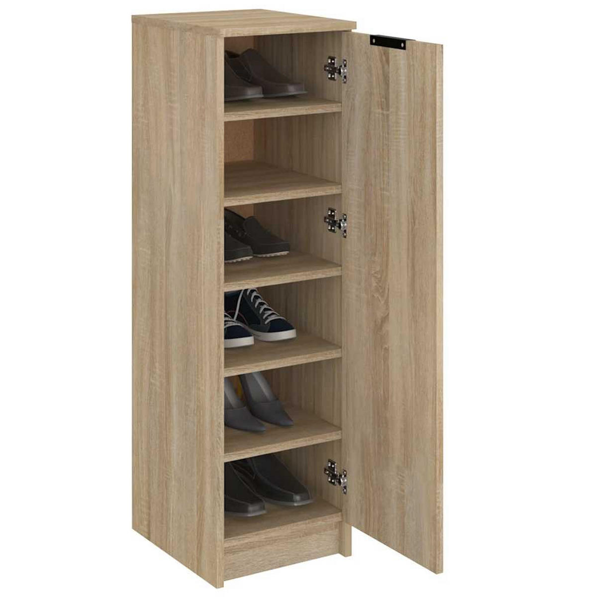 SCHUHSCHRANK mit 6 Fächern, 30/35/100 cm, aus Holzwerkstoff, Sonoma-Eiche - Braun, Holz (35/100/30cm) - vidaXL