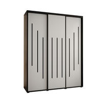 SCHWEBETÜRENSCHRANK 235,2/200/60 3-türig - Schwarz/Weiß, Holz/Metall (200/235/60cm) - Abiks Möbel