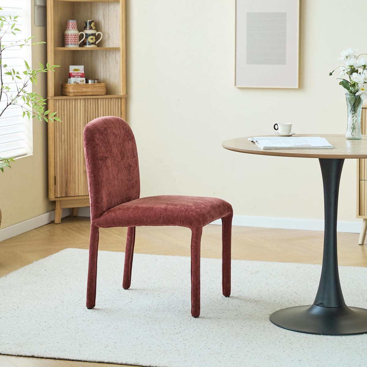 STUHL 2er-Set Stoff Terrakotta - Rot, Textil (49/52/48cm) - Nordlys