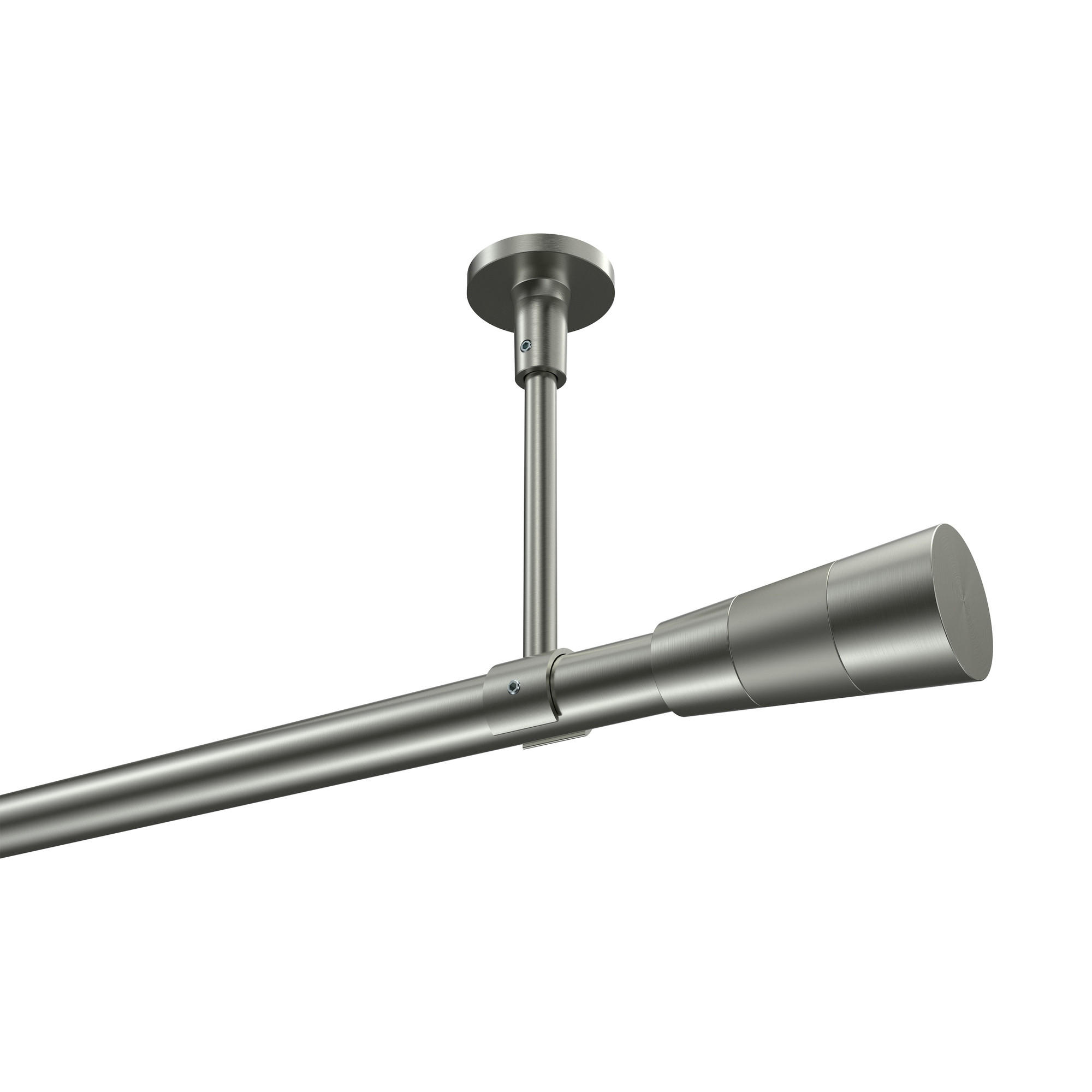 GARDINENSTANGEN-SET Sonette Tanara 100 cm, 1-läufig, 20 mm Ø Edelstahl-Optik - Edelstahlfarben/Silberfarben, Metall (100cm) - INTERDECO