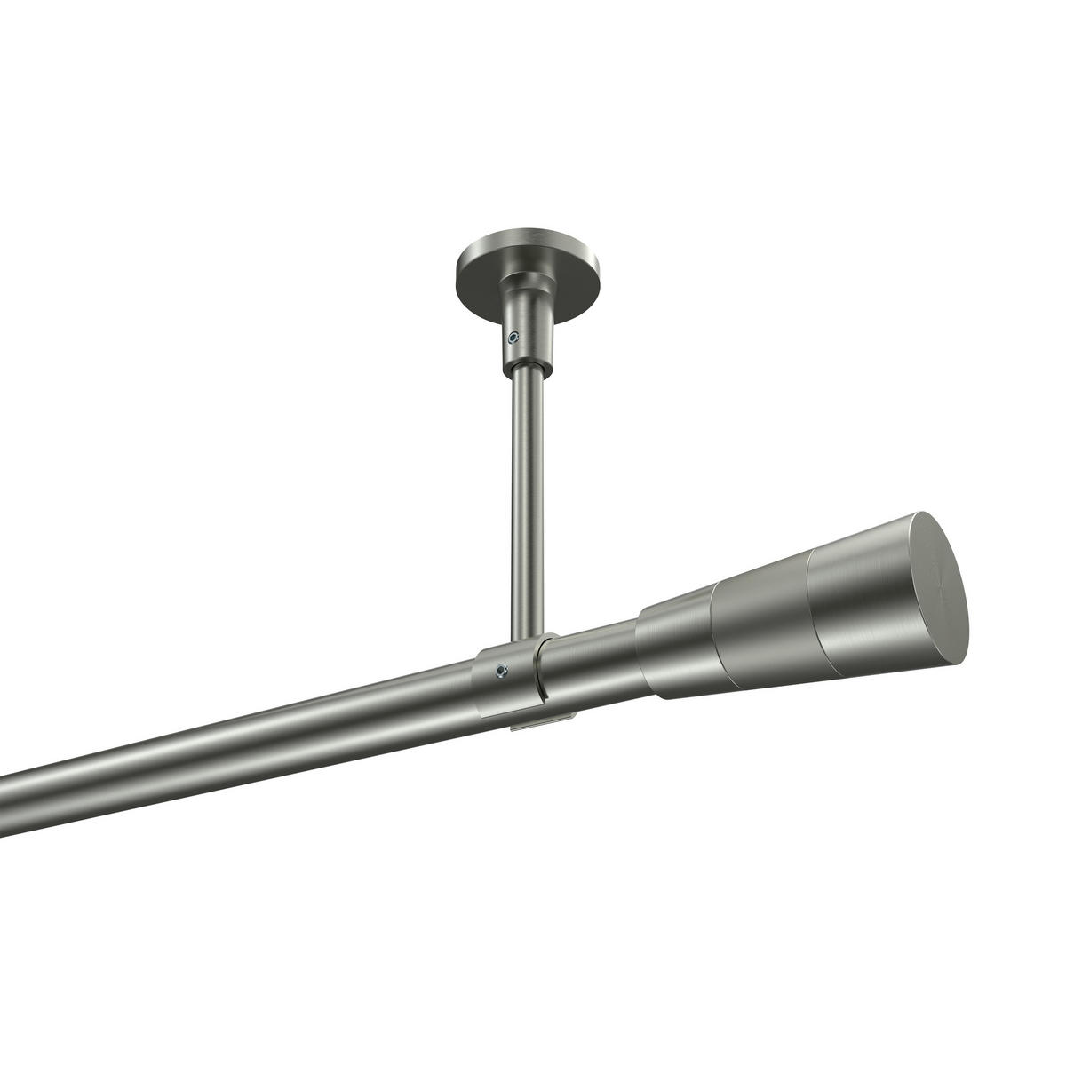 GARDINENSTANGEN-SET Sonette Tanara 540 cm (geteilt in 3 x 180 cm), 1-läufig, 20 mm Ø Edelstahl-Optik - Edelstahlfarben/Silberfarben, Metall (540cm) - INTERDECO