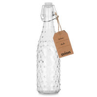 GLASFLASCHE Bügelverschluss geriffelt 500 ml Transparent - Transparent, Glas (6.5/27/6.5cm) - Orion 