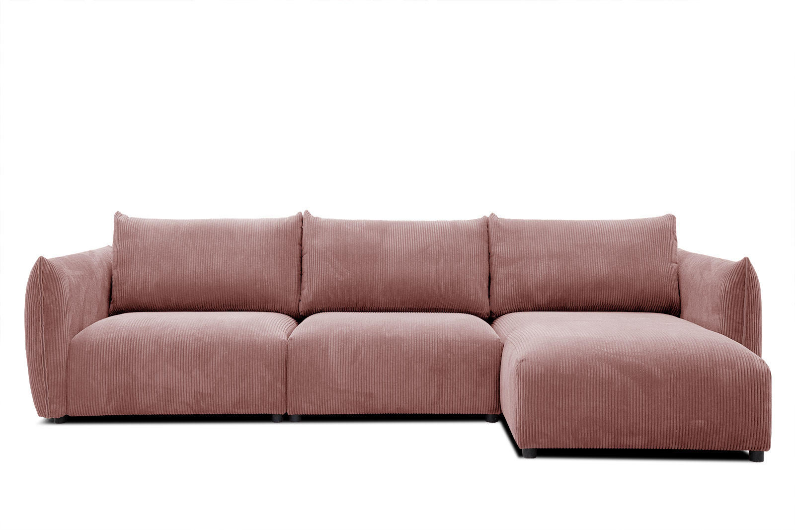 ECKSOFA TAUER 5-Sitzer, altrosa - Schwarz/Altrosa, Holzwerkstoff/Kunststoff (294/173cm) - Courtois Laville