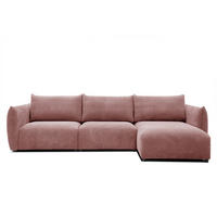 ECKSOFA TAUER 5-Sitzer, altrosa - Schwarz/Altrosa, Holzwerkstoff/Kunststoff (294/173cm) - Courtois Laville