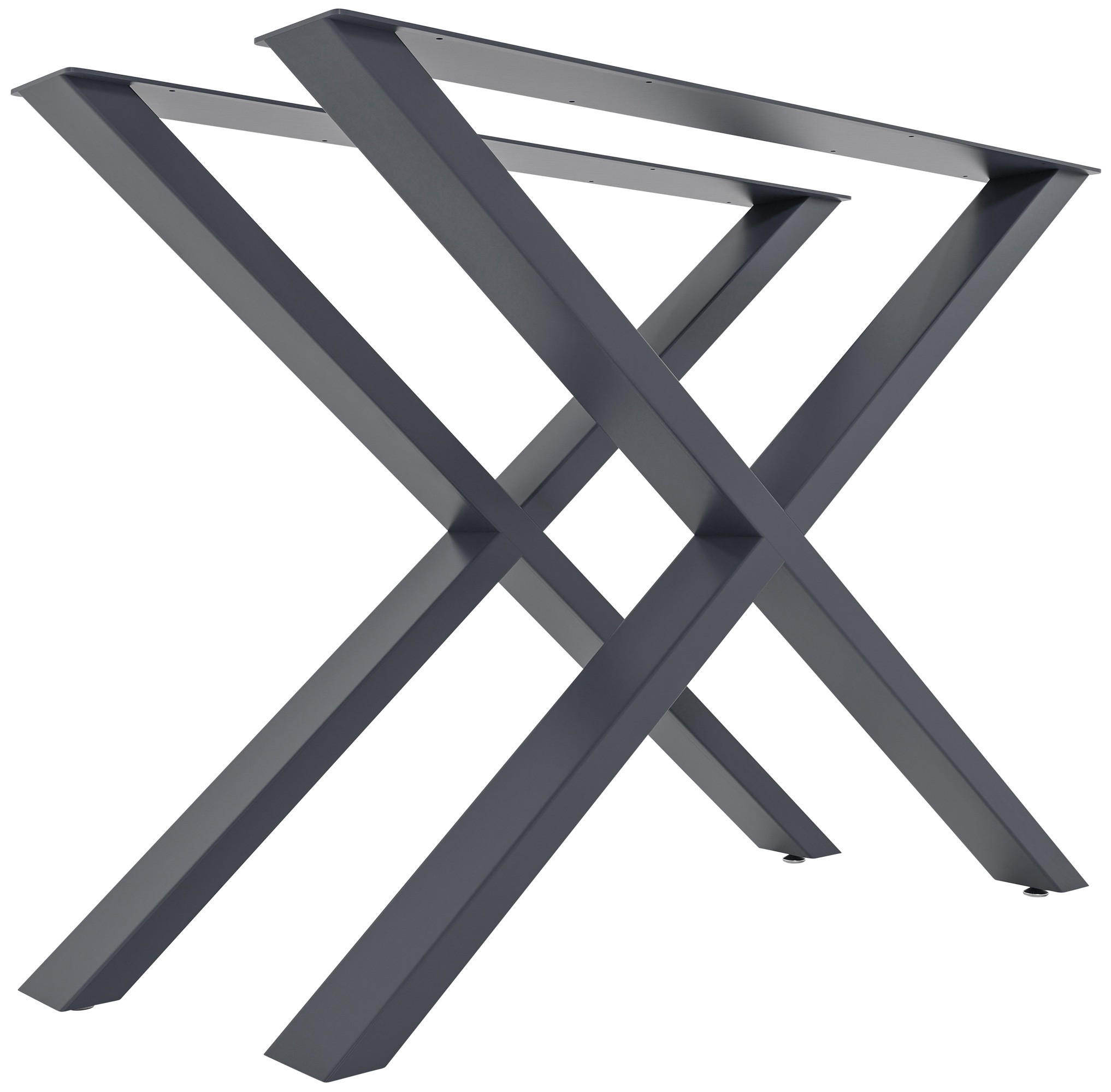TISCHBEIN 2er Set Metall grau - Grau, Metall (8/72/70cm) - CLP