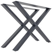 TISCHBEIN 2er Set Metall grau - Grau, Metall (8/72/70cm) - CLP