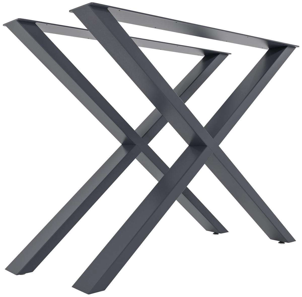 TISCHBEIN 2er Set Metall grau - Grau, Metall (8/72/70cm) - CLP