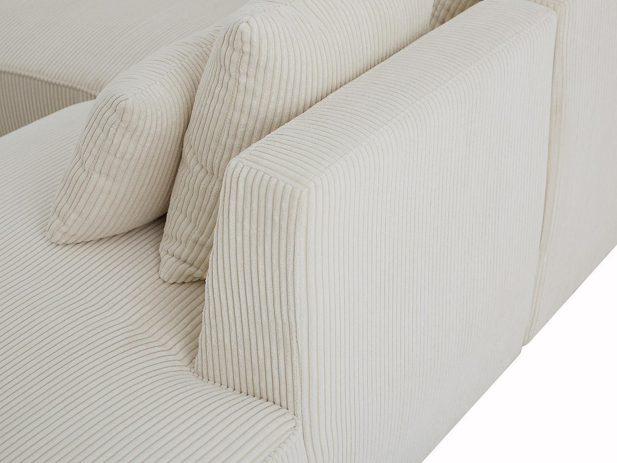 SOFA ohne Schlafmöglichkeit - 4 Personen-Sitzer - Samt - Beige - - Beige, Textil (185/71/231cm) - Vente-Unique