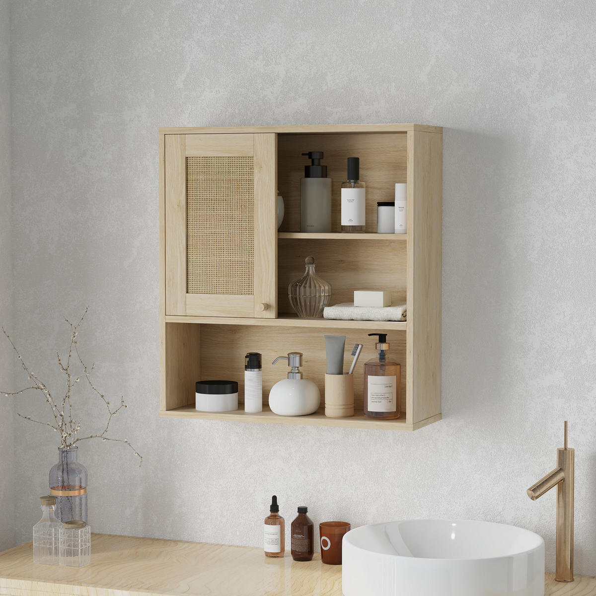 HÄNGESCHRANK Naturholz 1 Stück - Beige, Kunststoff (60/65/19.8cm) - GiPP
