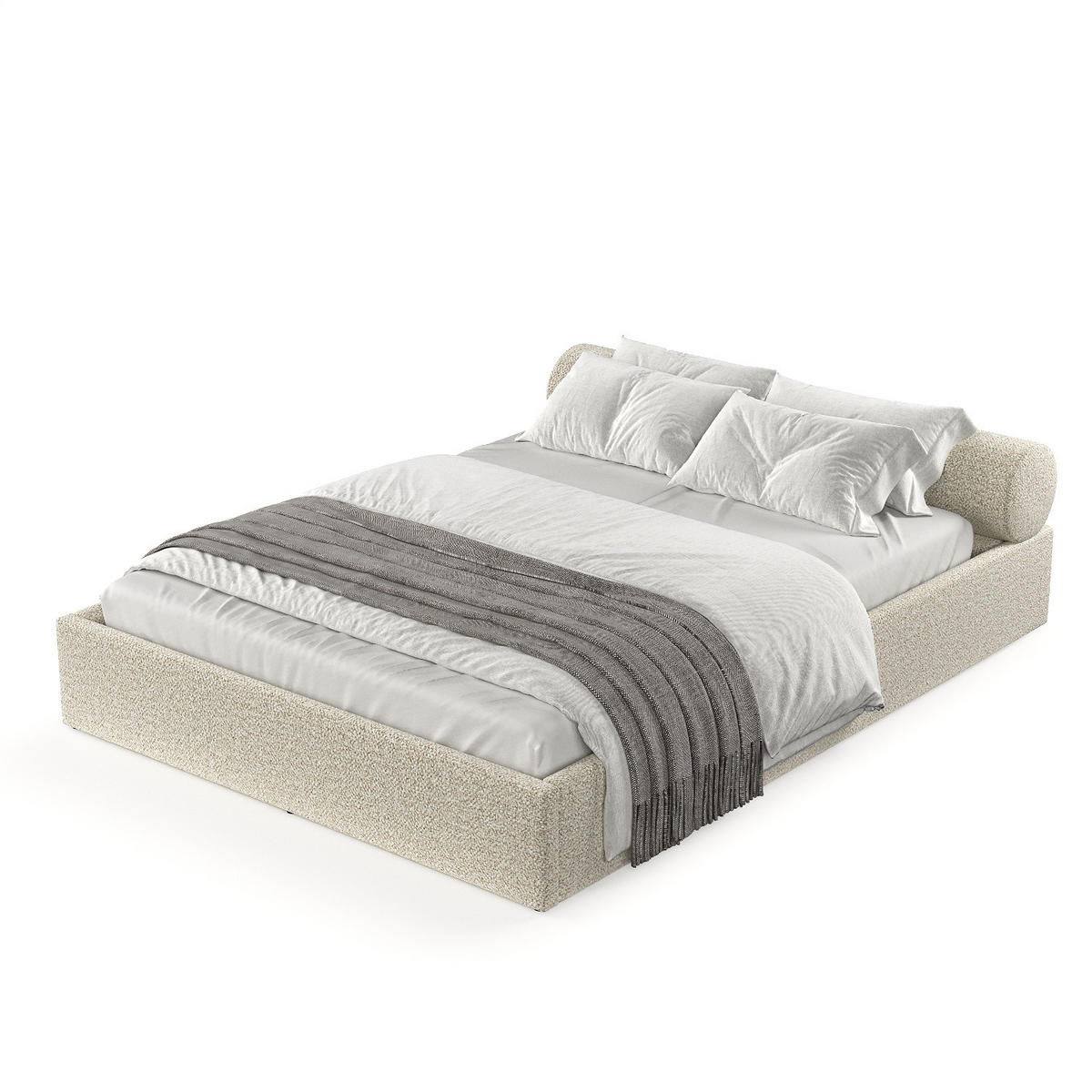 POLSTERBETT Solvo mit Stauraum 180/200 cm Hellbeige im Blur Stoff - Beige/Schwarz, Holz/Holzwerkstoff (180/200cm) - AltaBeds