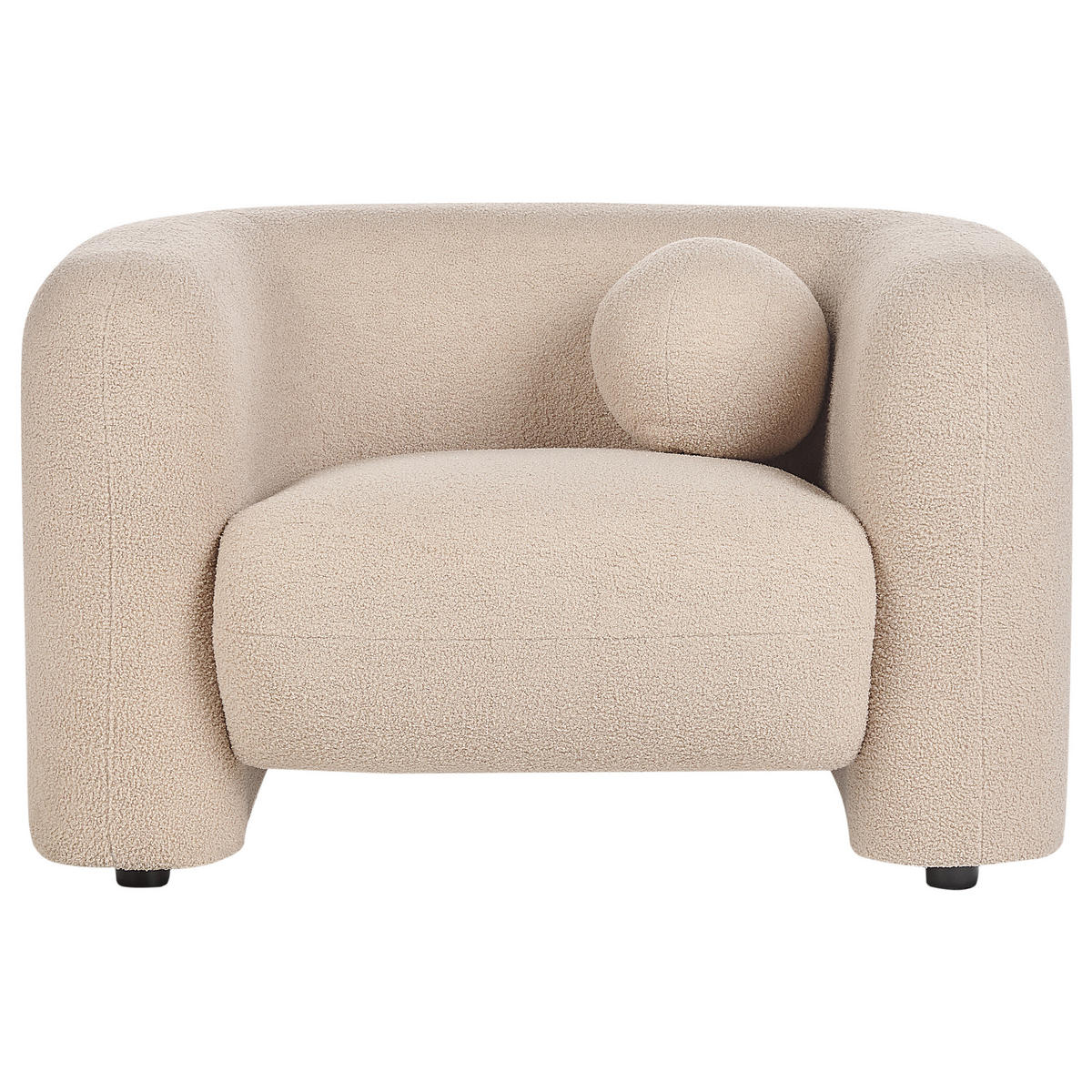 SESSEL Bouclé Beige Leiren - Beige, Textil (111/73/83cm) - Beliani