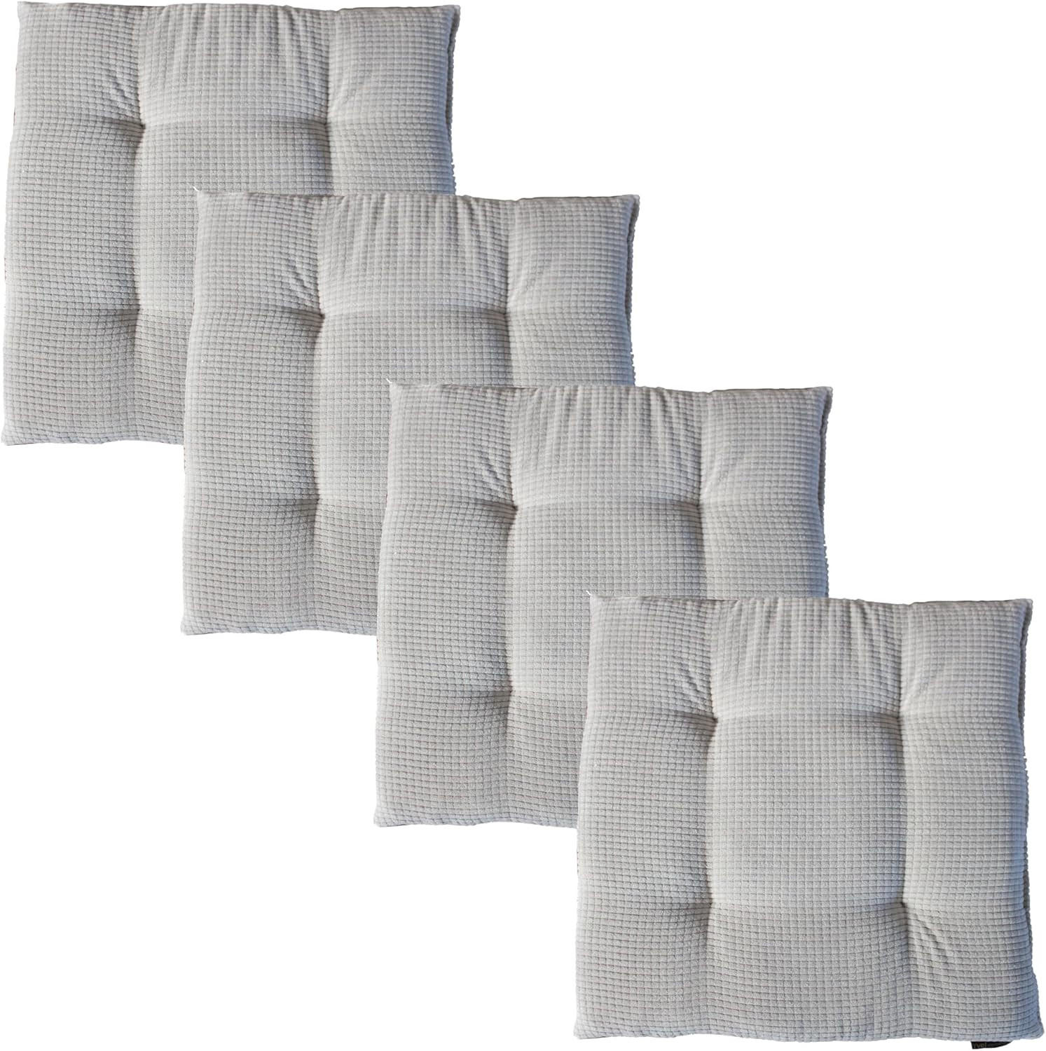 STUHLKISSEN 4er Set New Wave - Hellgrau, Textil (40/40/4cm) - Yve! decoration