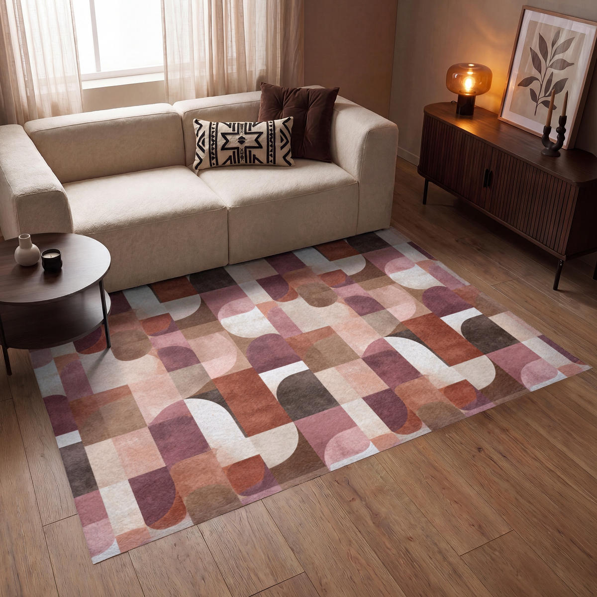 PREPROGE - Kvadrati - 200x140 cm - večbarvno, umetna masa/tekstil (200/0.4cm) - OnlyWow