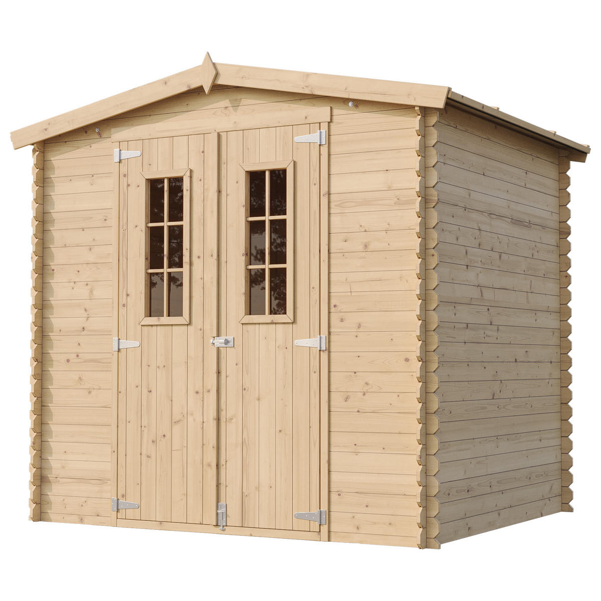 GARTENHAUS mit imprägniertem Boden B236xL226xH218 cm/ 4.33 m2 - M369C+M369G - Beige, Holz (220/224/226cm) - Timbela