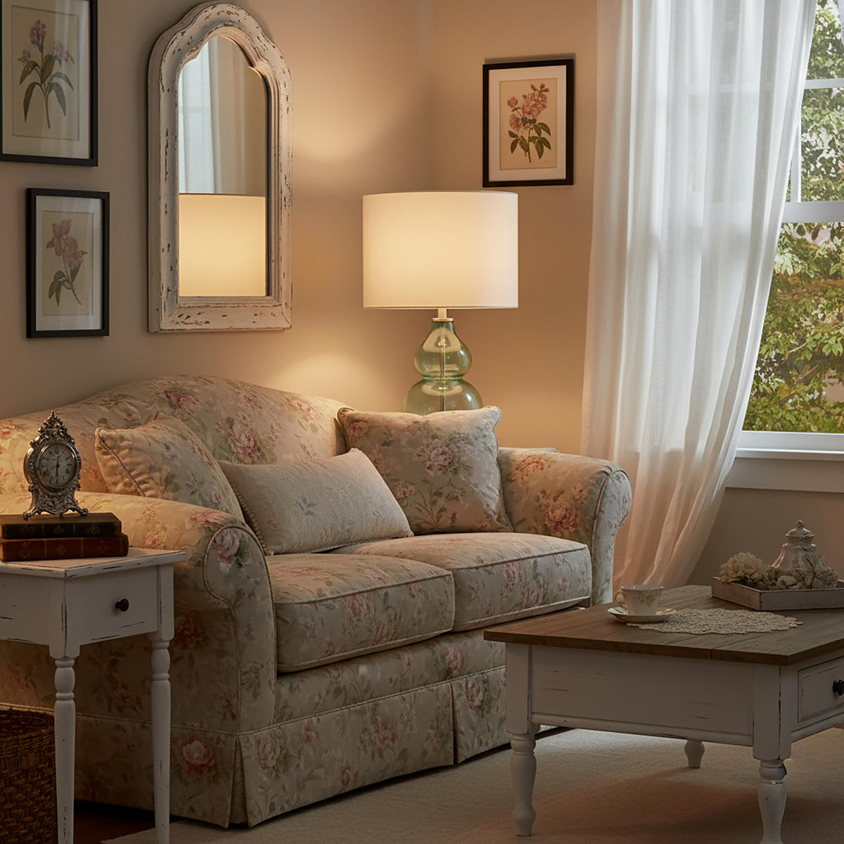 TISCHLAMPE - Multicolor, Glas/Textil (26/26/44cm) - Relaxdays