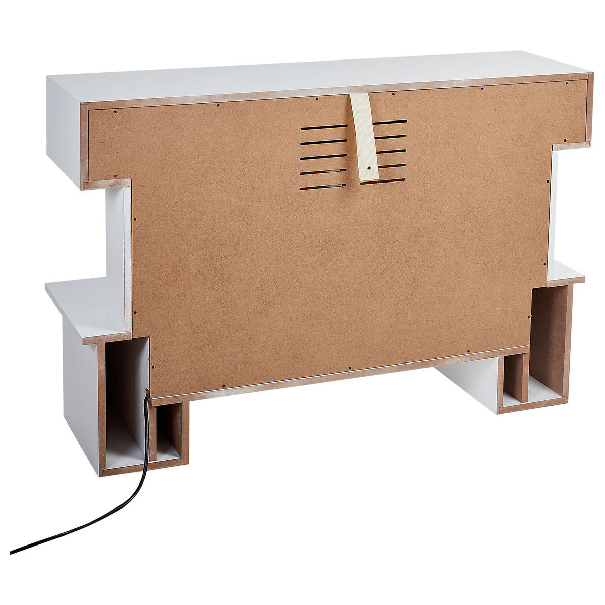 ELEKTROKAMIN Weiß Kalahari - Schwarz/Weiß, Holzwerkstoff (110/73/34cm) - Beliani