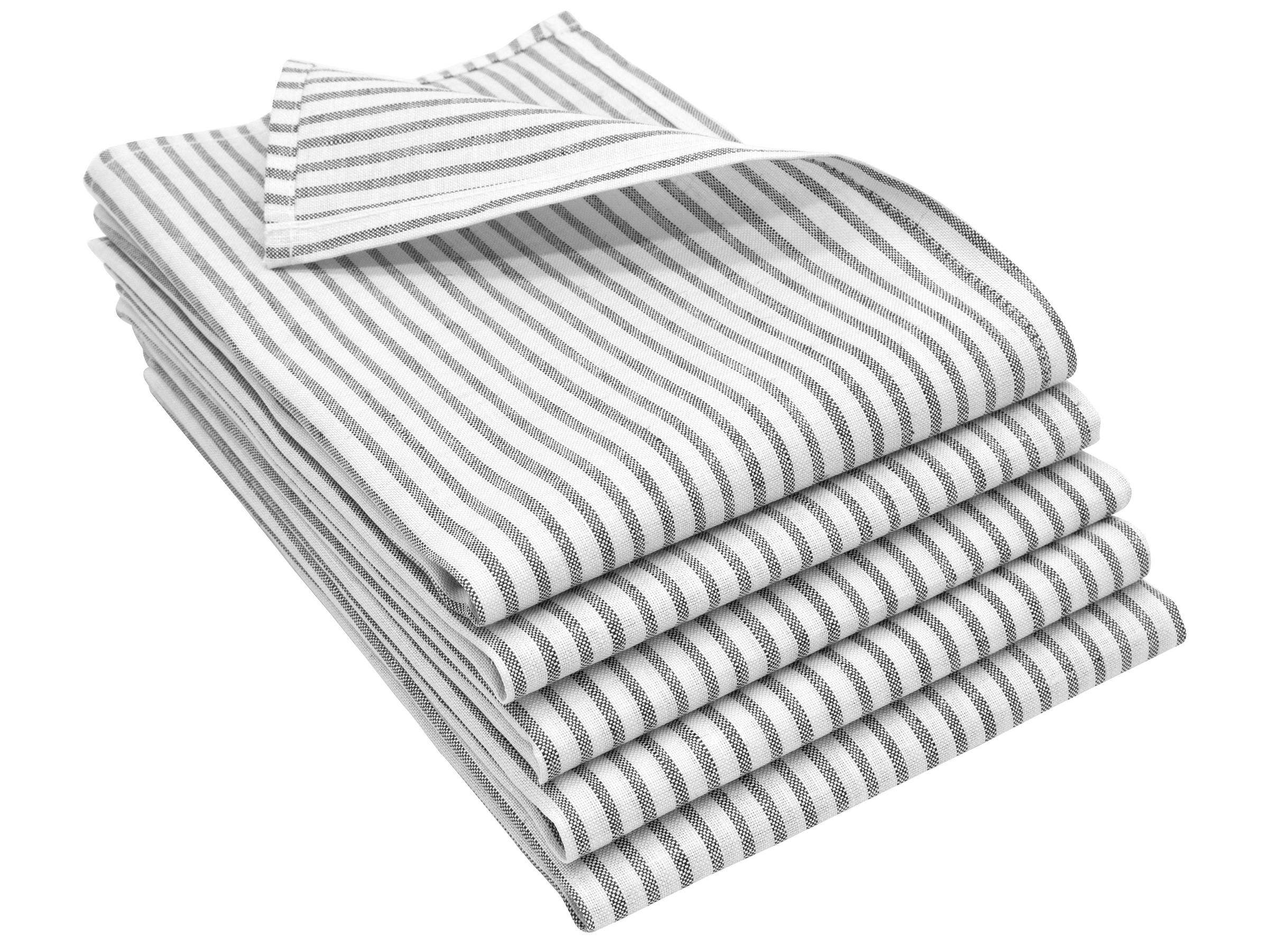 GESCHIRRTÜCHER, 4er-Set, 50x70 cm, 50% Baumwolle, 50% Leinen, Grau - Grau, Textil (50/70cm) - Zollner