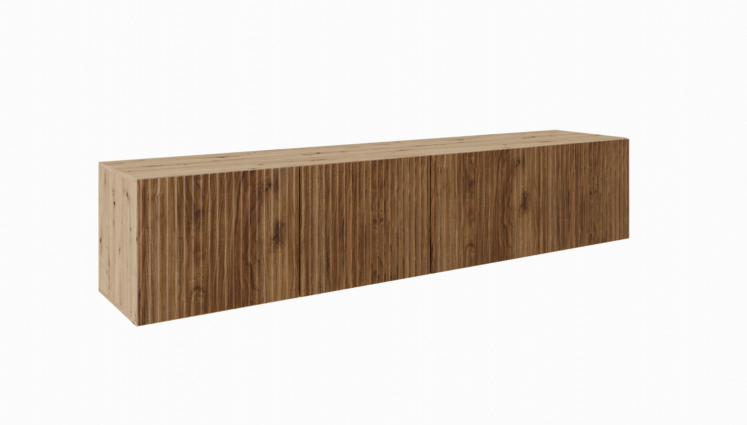 Meblini Tv-Schrank Eiche Artisan, Wildeiche 200x41x40 cm