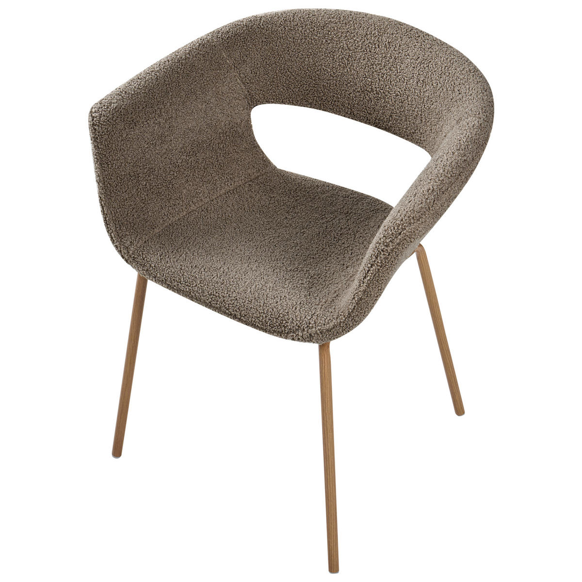 JÍDELNÍ ŽIDLE sada 2 ks Taupe Elma - hnědá/šedohnědá, textil (63/76/50cm) - Beliani