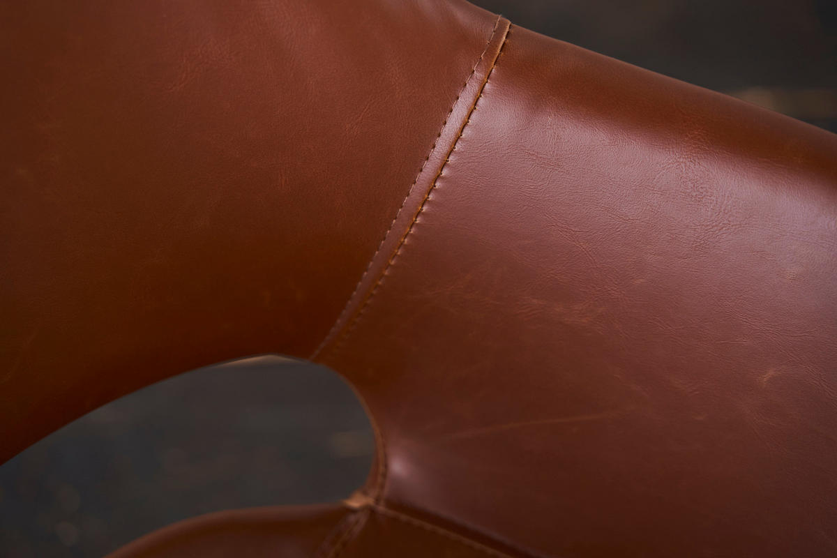 DREHSTUHL ZAJA Braun Kunstleder - Dunkelbraun/Braun, Leder (57/85/59cm) - KAWOLA