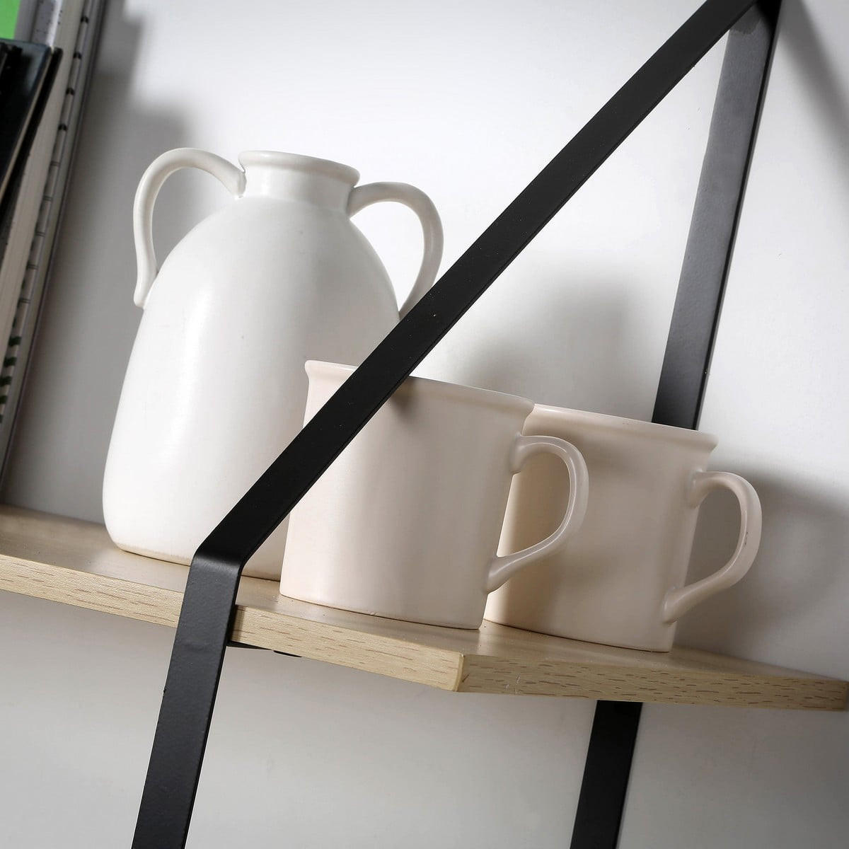 WANDREGAL mit großer Tiefe und 2 Ebenen - P30 cm. - Eschefarben, Holzwerkstoff (30/60/80cm) - Calicosy