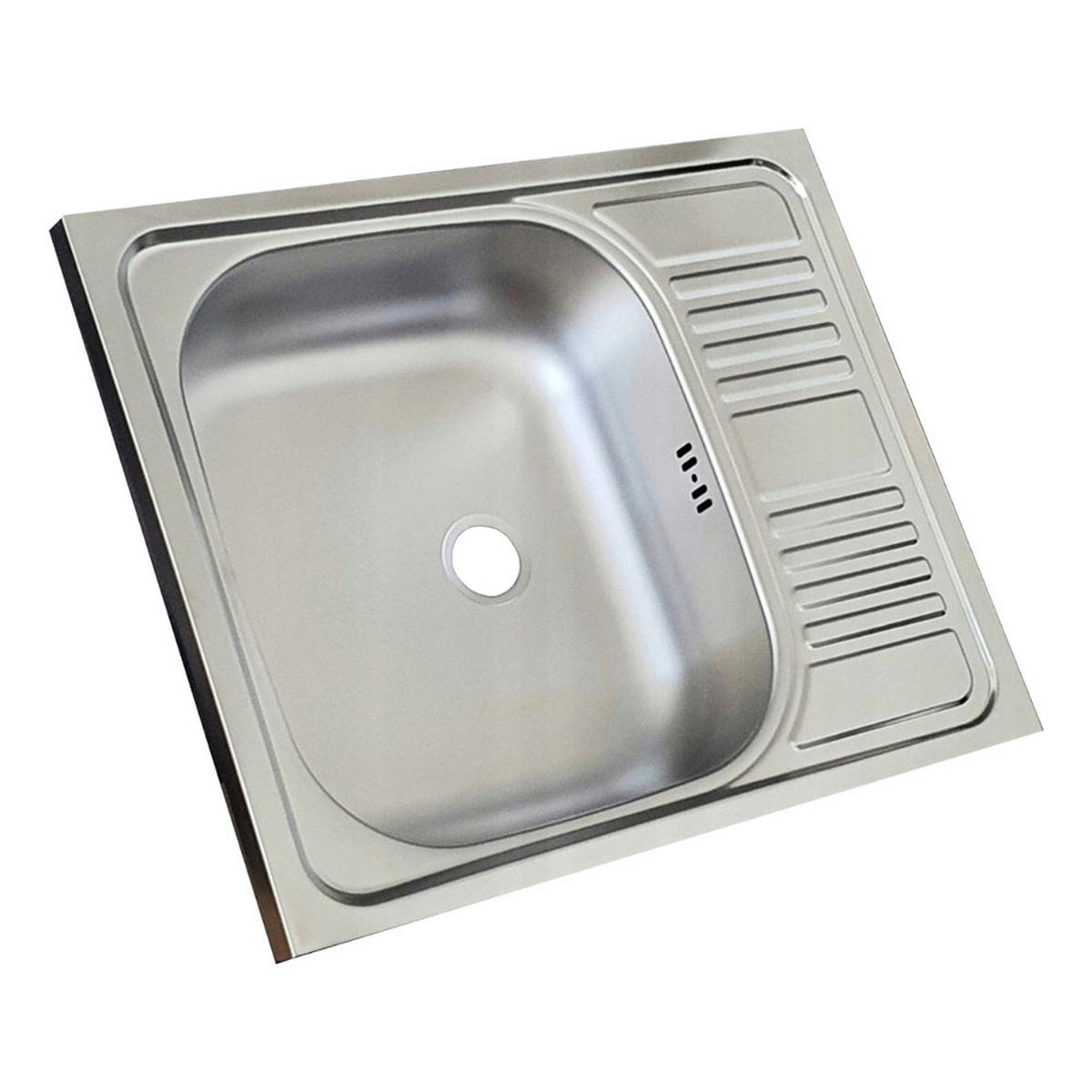 SPÜLUNTERSCHRANK 60cm mit Spüle + Armatur + Siphon Eichenfarbe - Eichefarben, Holzwerkstoff (60/82/50cm) - Stamar