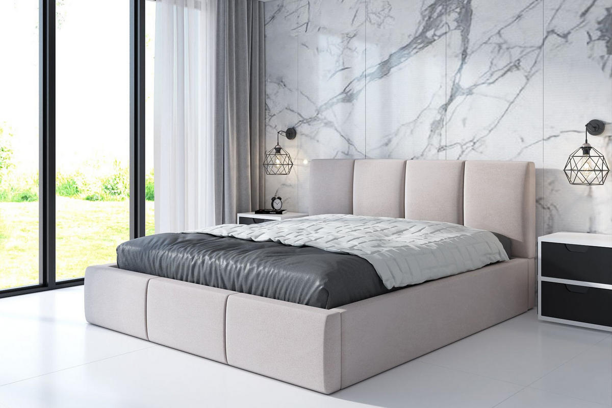 POLSTERBETT ORINO 140x200 Beige - Beige, Textil (140/200cm) - A&J MöbelLand