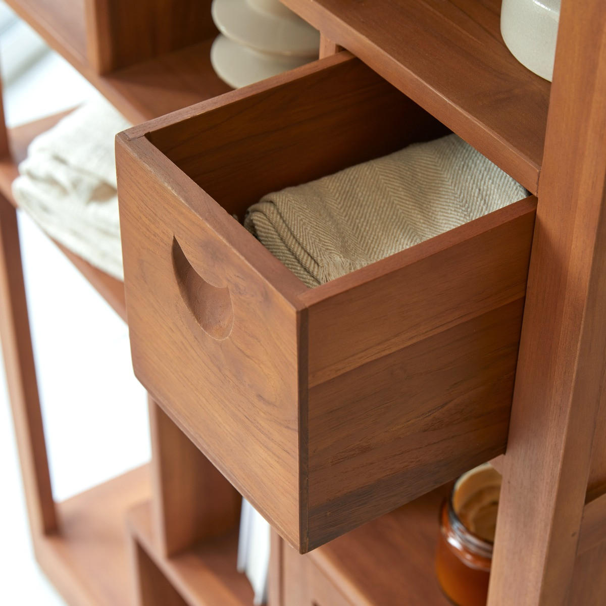 BÜCHERREGAL Alco Tipo Natur aus Teak - Naturfarben, Holz (90/180/40cm) - Tikamoon