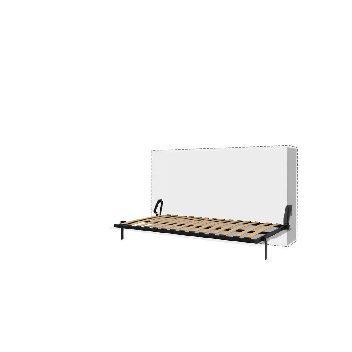 SCHRANKBETT Morphy Einbaubares 200x120 Horizontal - Weiß, Holz (200/120cm) - WallBedKing