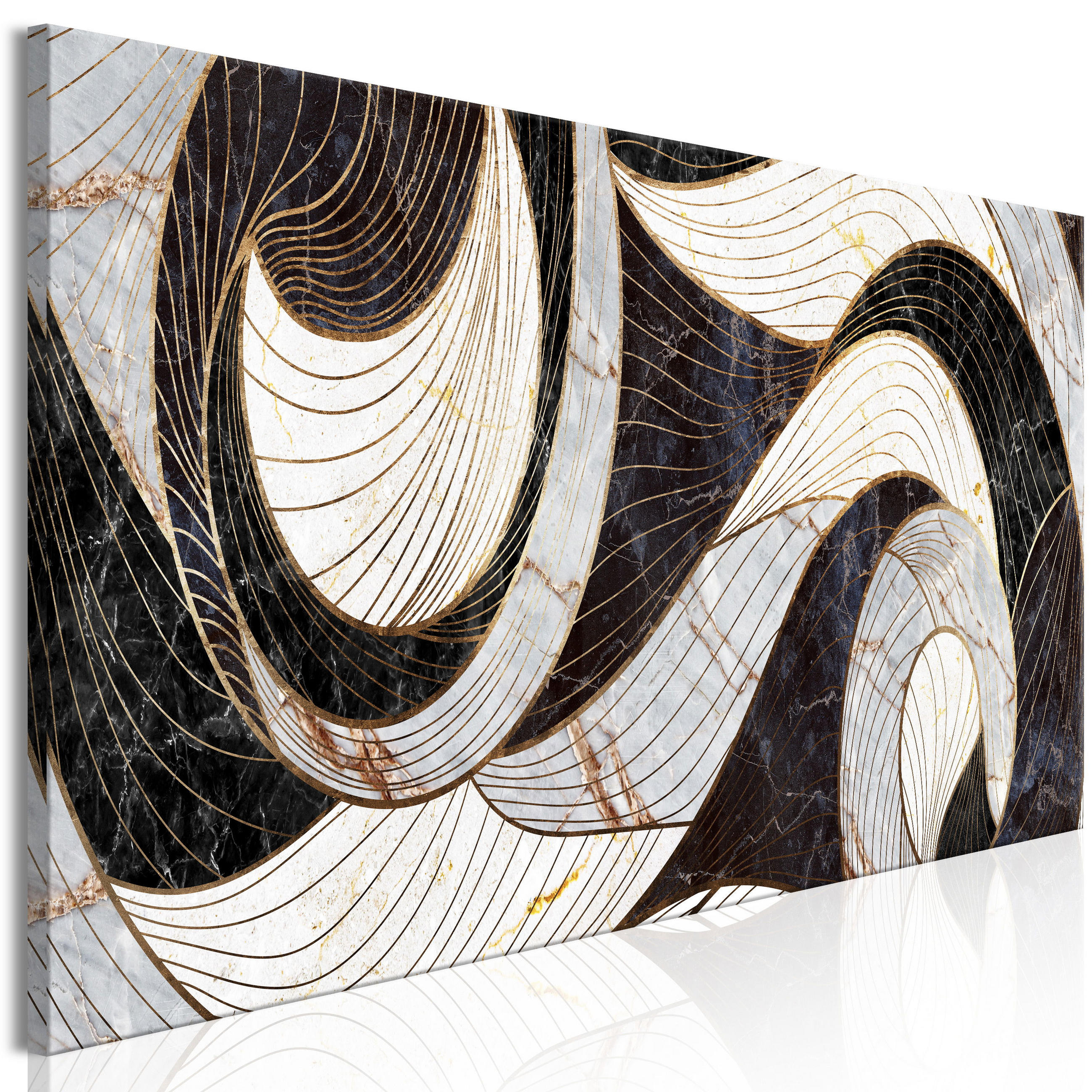 KUNSTDRUCK Schwarz 135/45 cm - Schwarz/Grau, Textil (135/45cm) - KUNSTLOFT