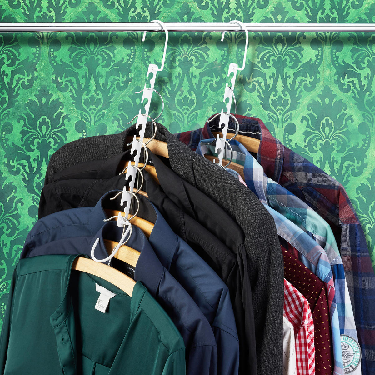 6XRAUMSPARBÜGEL - Weiß, Metall (26/8.5/5.4cm) - Relaxdays