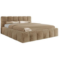 POLSTERBETT NIRA CLASSIC 160/200 - Beige Plüsch - Schaum-Matratze - Beige, Textil (160/200cm) - MKS