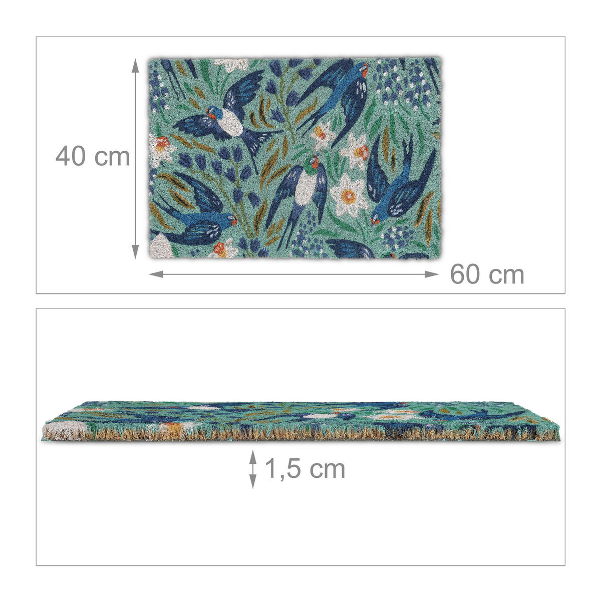 FUSSMATTE - Multicolor, Kunststoff/Textil (60/40cm) - Relaxdays
