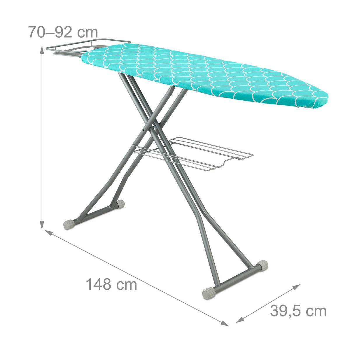 ŽEHLIACA doska - viacfarebná, kov/textil (148/39.5cm) - Relaxdays