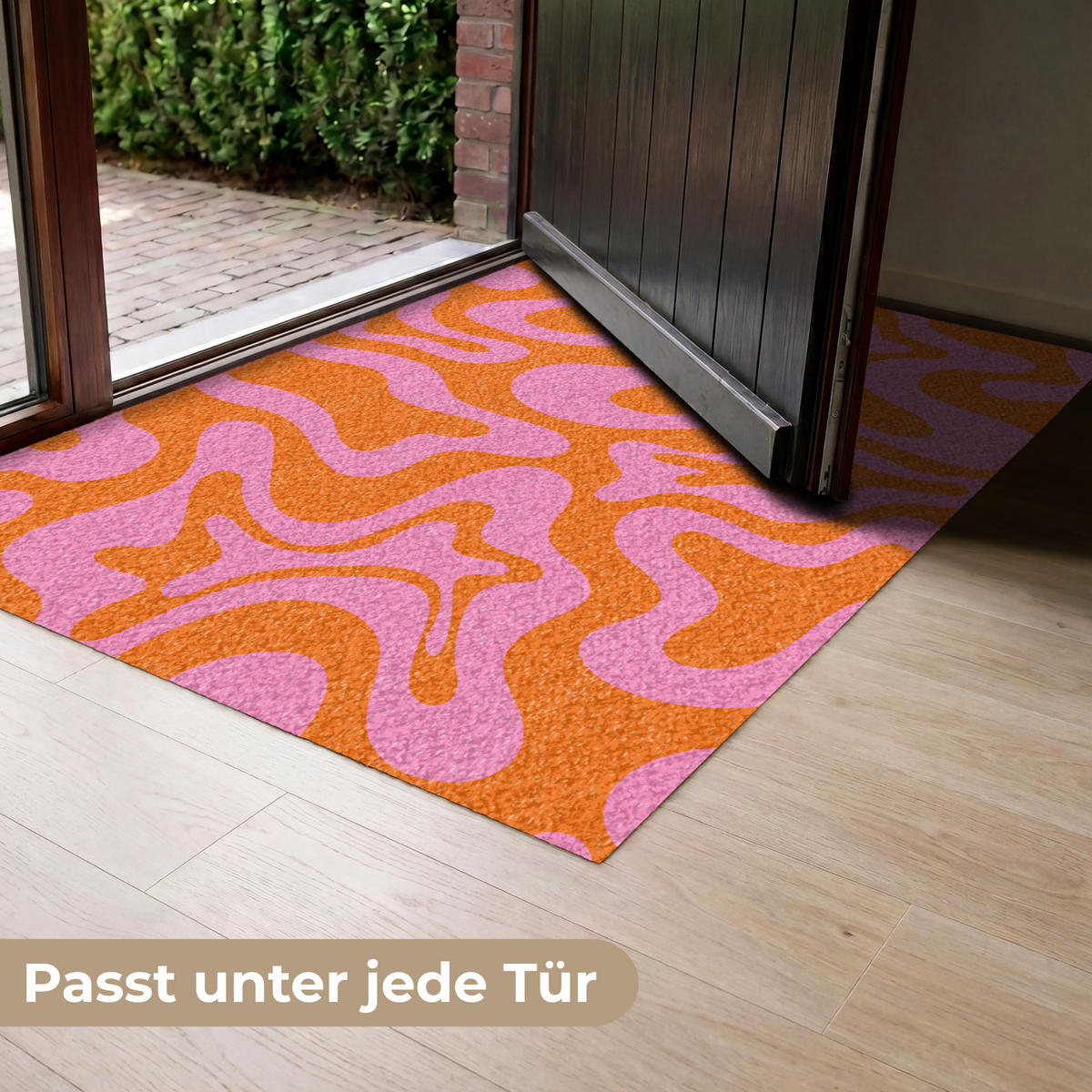 ROHOŽKA Vzor - růžová - oranžová - abstraktní - moderní 120x80 cm - růžová, textil/umělá hmota (120/0.4cm) - MuchoWow