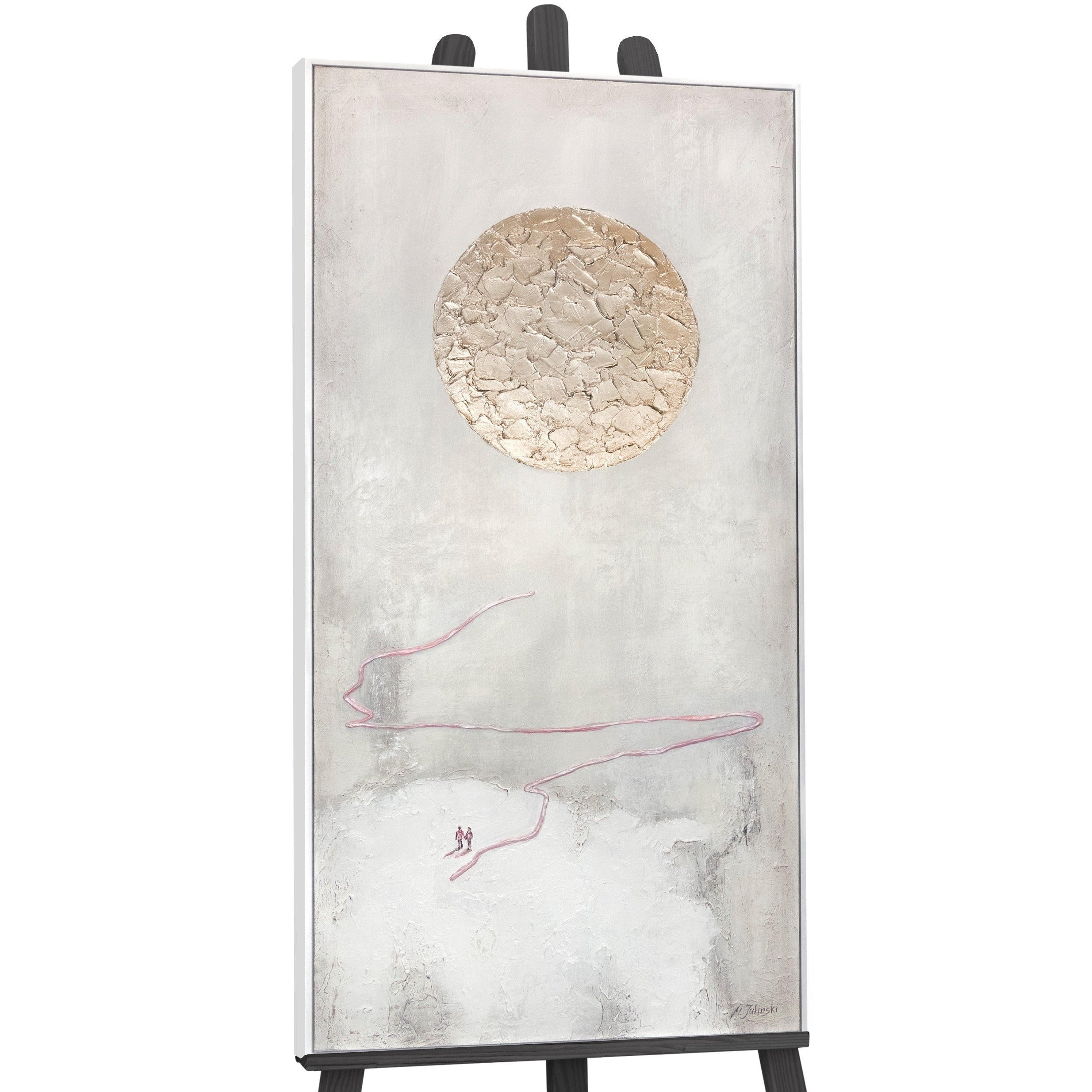 GEMÄLDE Weg zur Sonne Schattenfugenrahmen Weiß 100x50 cm - Weiß, Holz (100/50cm) - YS-art gallery