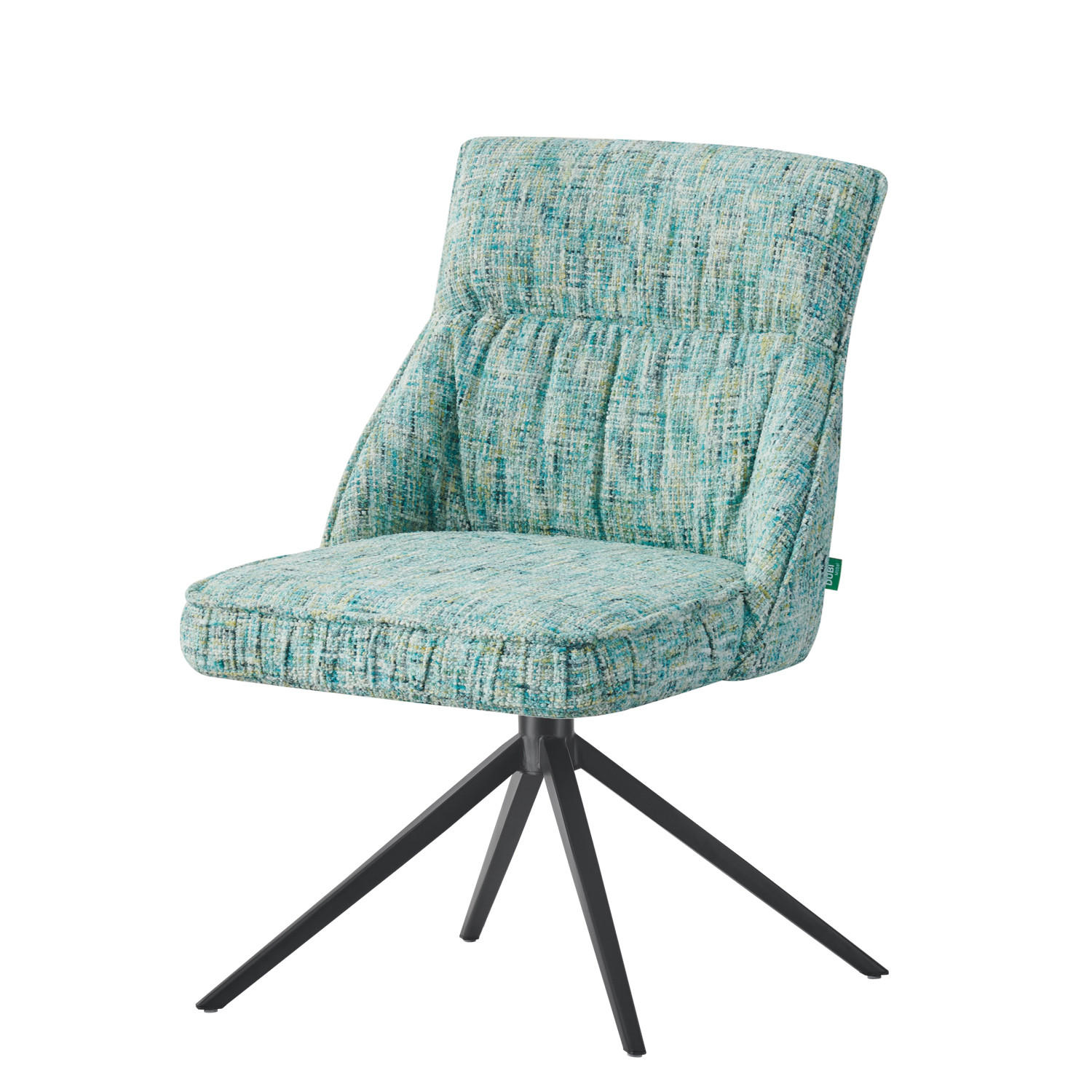 ESSZIMMERSTUHL MIRELA 2er-Set - Türkis/Schwarz, Textil/Metall (49/84/62cm) - DUBI Möbel