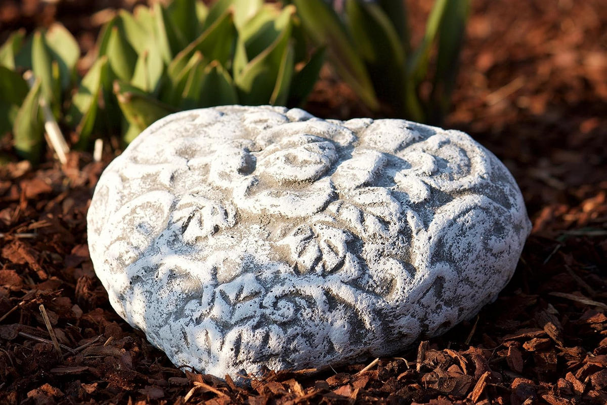 STEINFIGUR Herz Rankenmuster frostfest Steinguss - Grau, Stein (18/9/20cm) - stoneandstyle