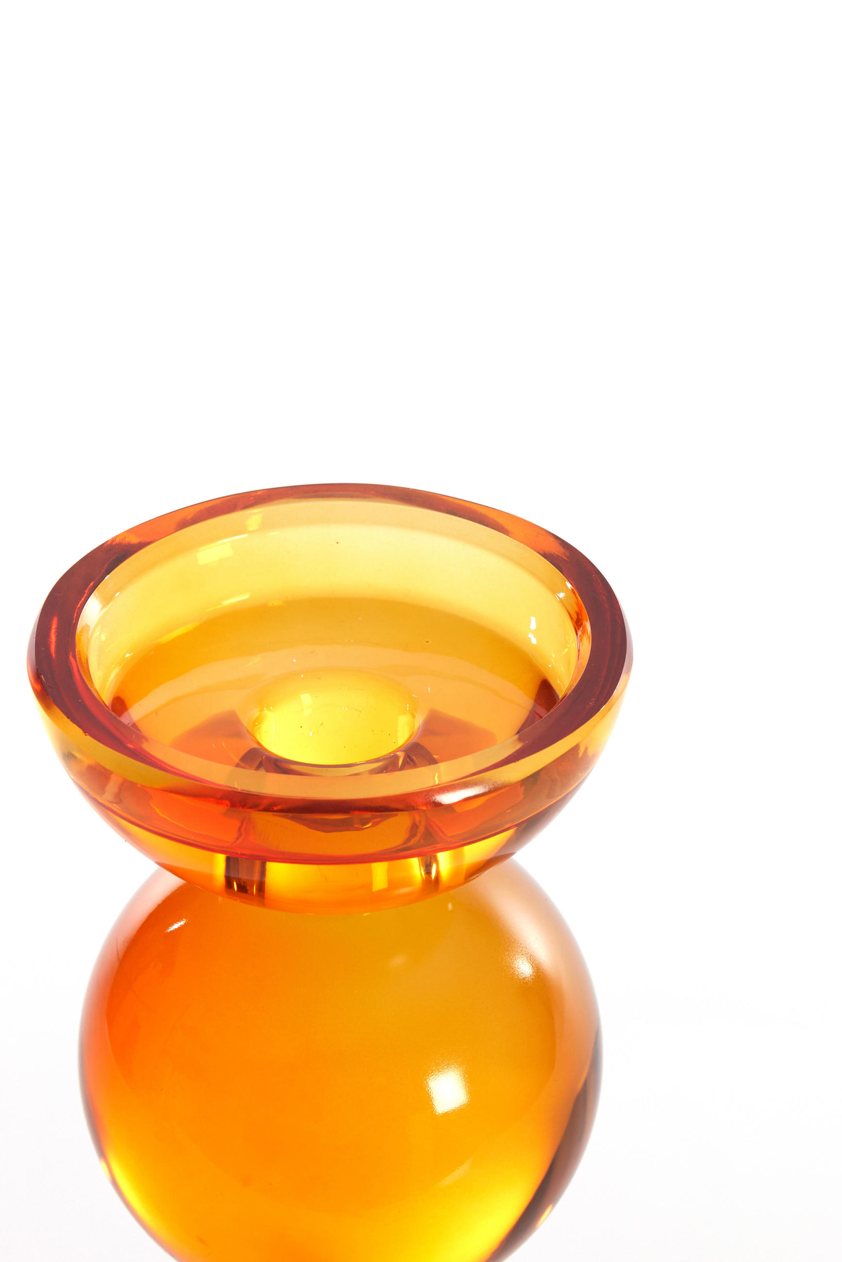 KERZENHALTER Itinga Orange Ø9,5/15,5 cm - Orange, Glas (9.5/15.5/9.5cm) - Light & Living