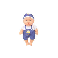 KINDERPUPPE Babypuppe blau 20 cm, Mütze, bewegliche Arme, Spielpuppe, Rollenspiel, ab 3 Jahren - Blau, Kunststoff (12/6/20cm) - Moni