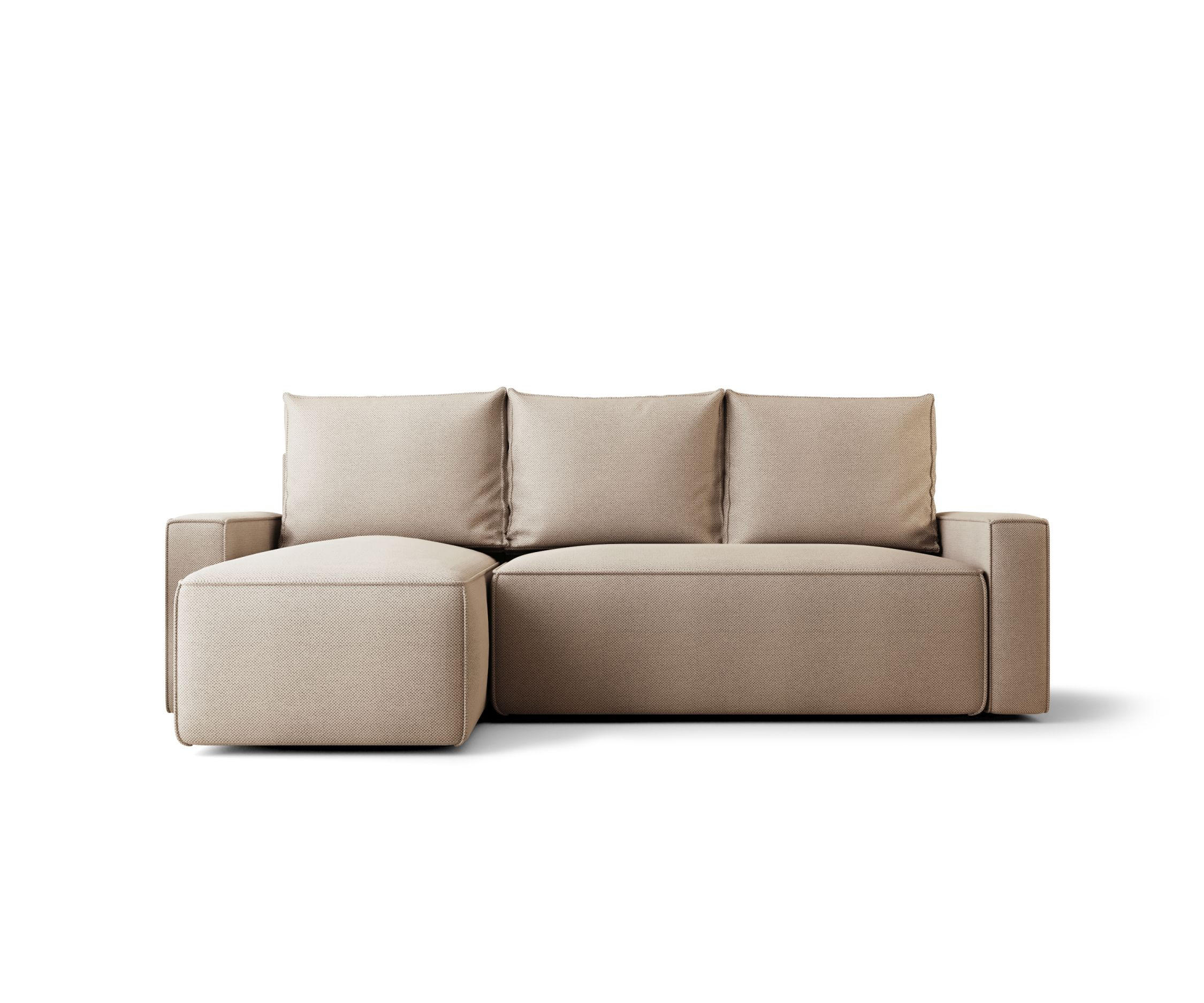 ECKSOFA mit Schlaffunktion SAVIO Curio 15 Links - Beige, Textil (232/140cm) - Bedante