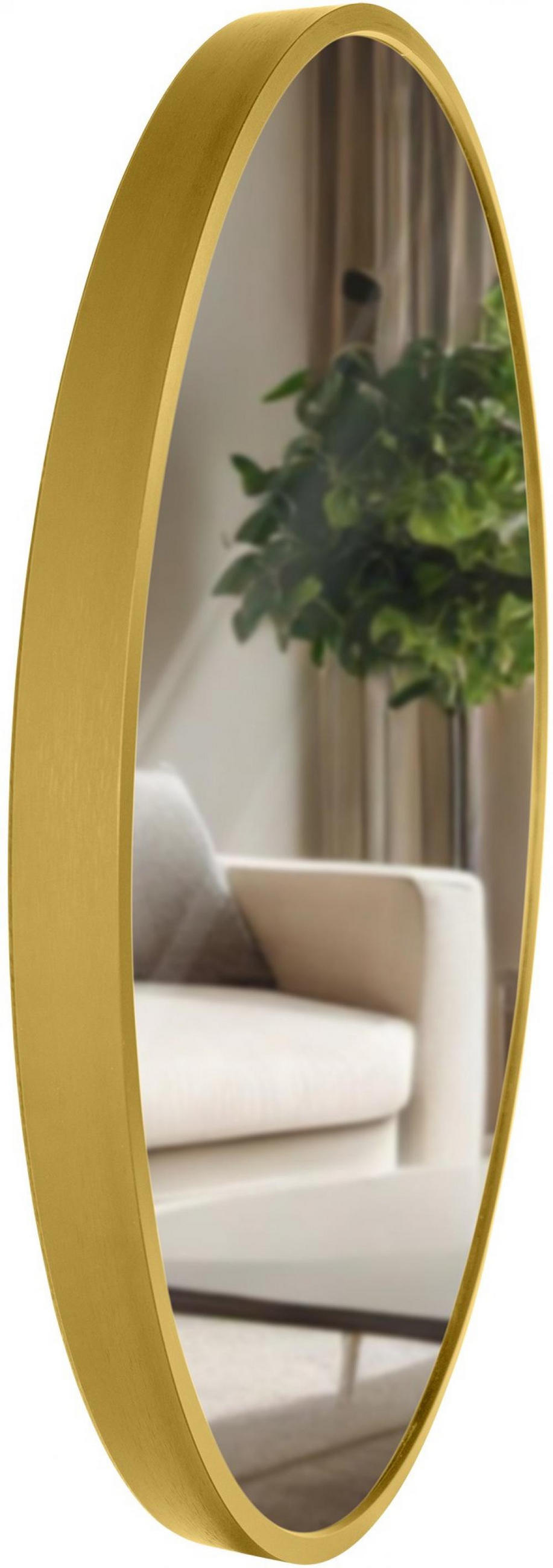 WANDSPIEGEL rund 45 cm Metall Gold Glanz - Goldfarben, Metall (45/45/3cm) - CLP