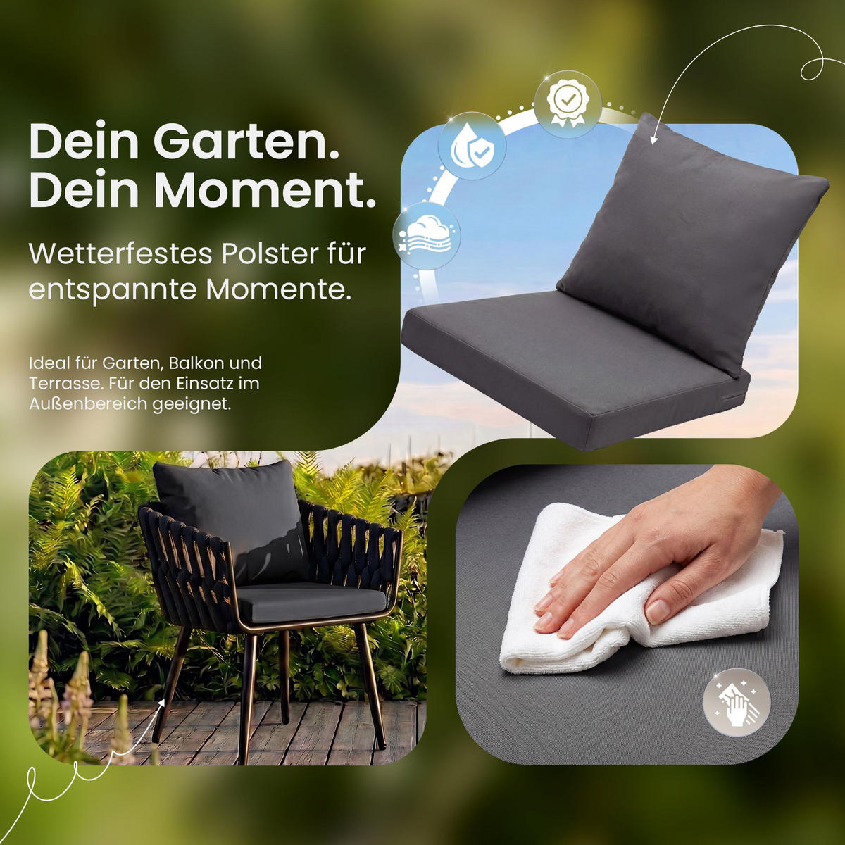 GARTENSTUHL Metall Anthrazit - Anthrazit, Metall (61/43/56cm) - CLP