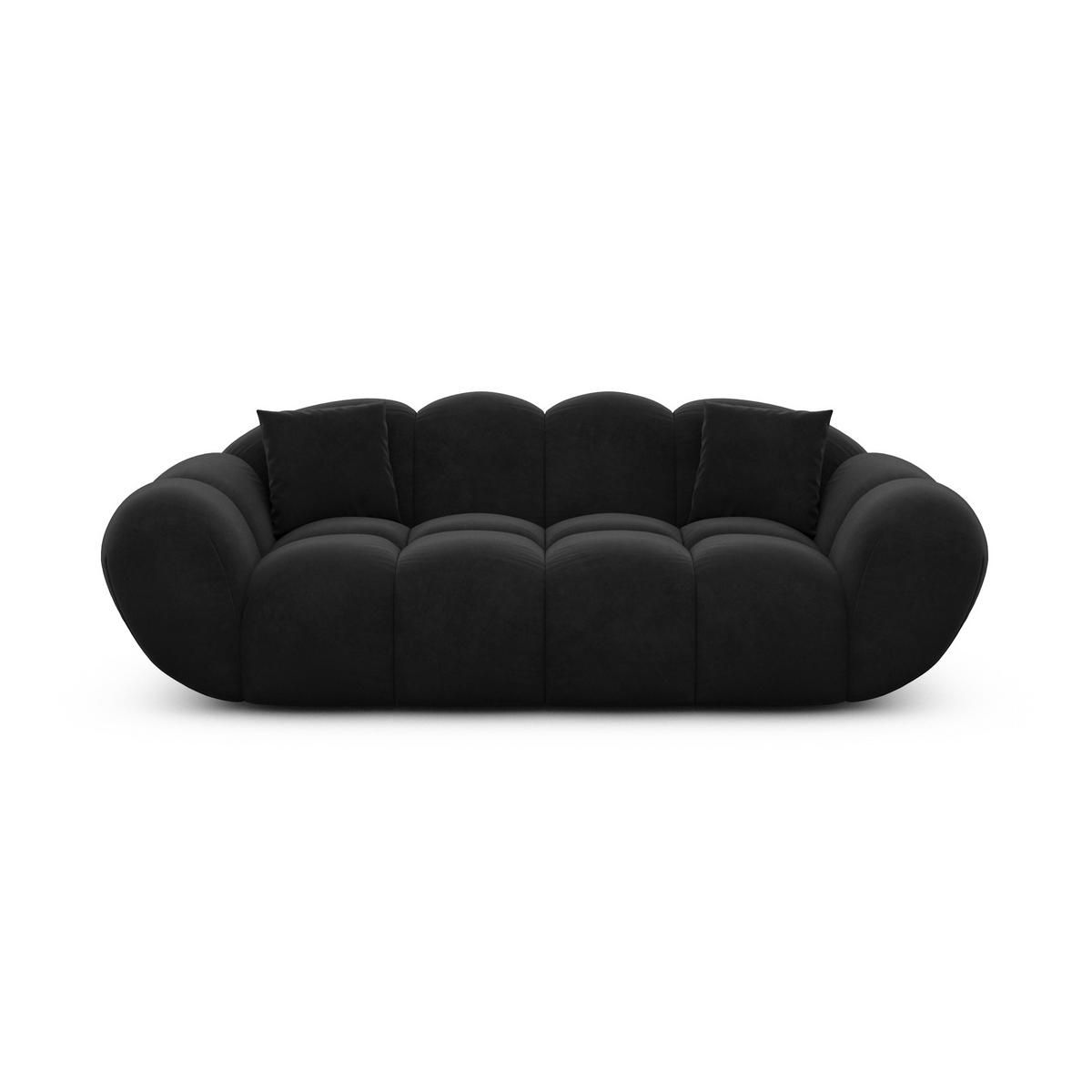 2-SITZER-SOFA Liva Schwarz Samtstoff - Schwarz, Textil (200/70/93cm) - VAROYAL