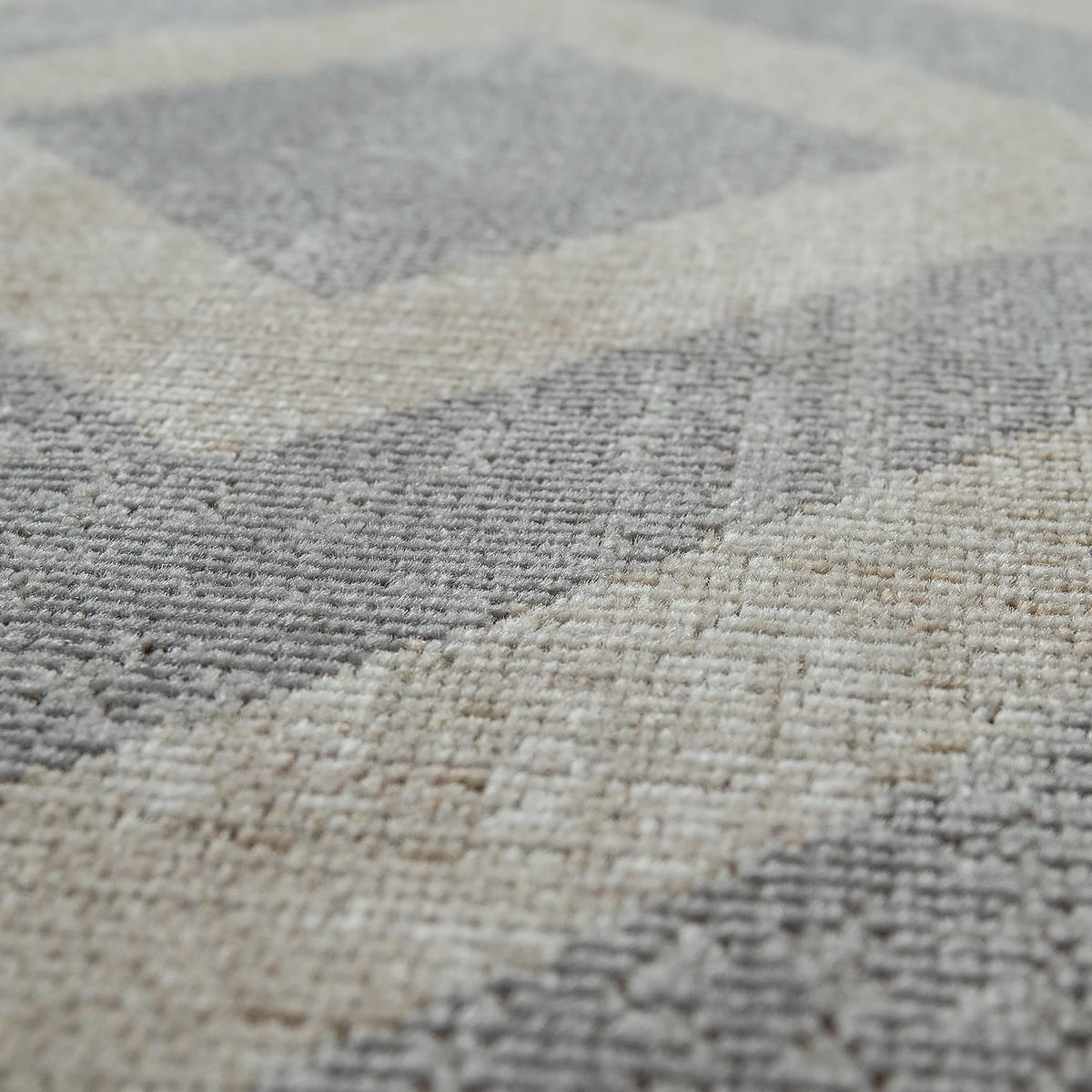 TEPPICH Kurzflor Rauten Wohnzimmer schmutzabweisend Grau Rechteckig 60x100 - Grau, Textil (60/100cm) - KADIMA DESIGN