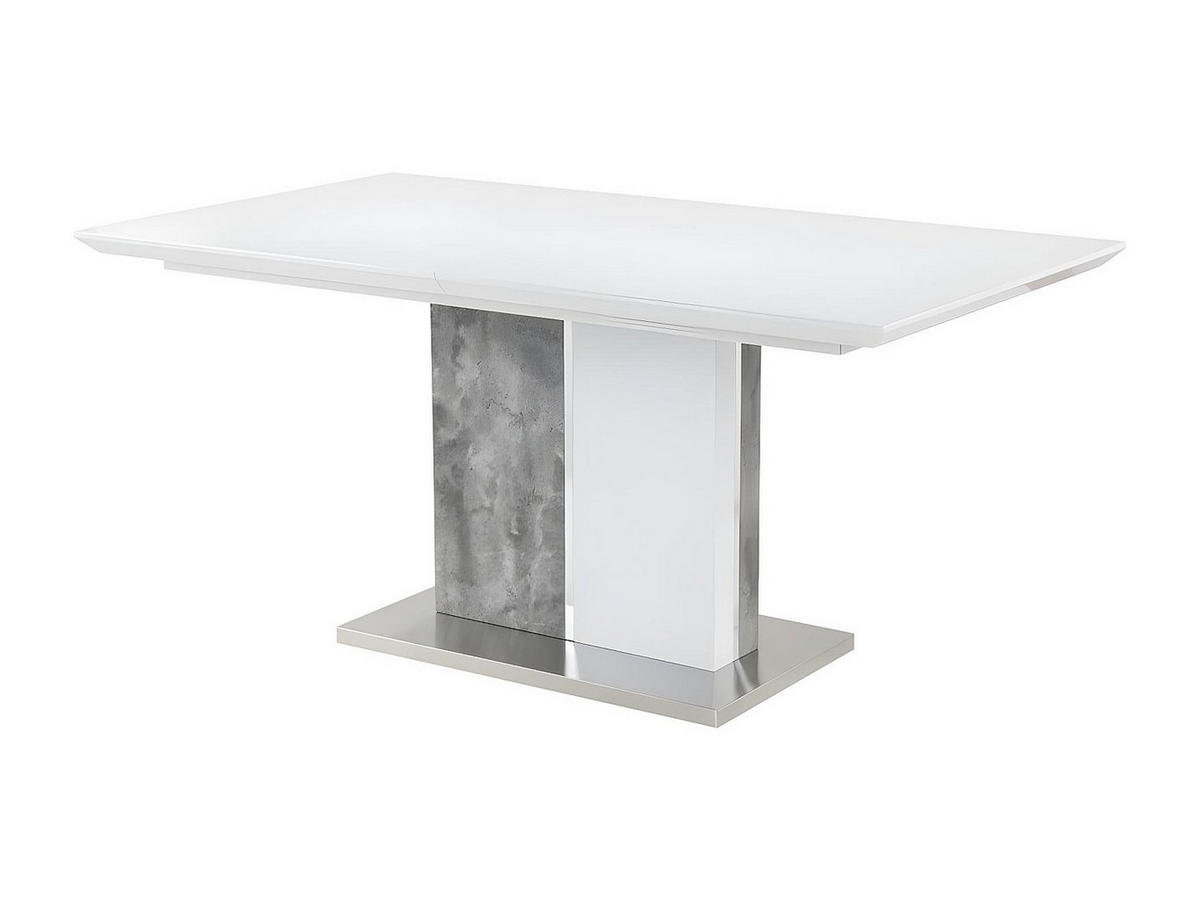 ESSTISCH ausziehbar - 6 bis 8 Personen - MDF - Weiß & Beton-Optik - EREN - Grau, Holz (200/90/75.5cm) - Vente-Unique