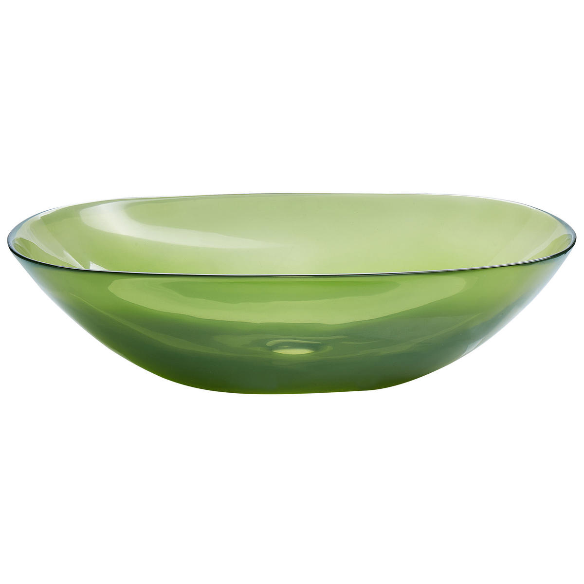 AUFSATZWASCHBECKEN Grün 54/36 cm Mineralwerkstoff Moengo - Transparent/Grün, Keramik (54/15/36cm) - Beliani