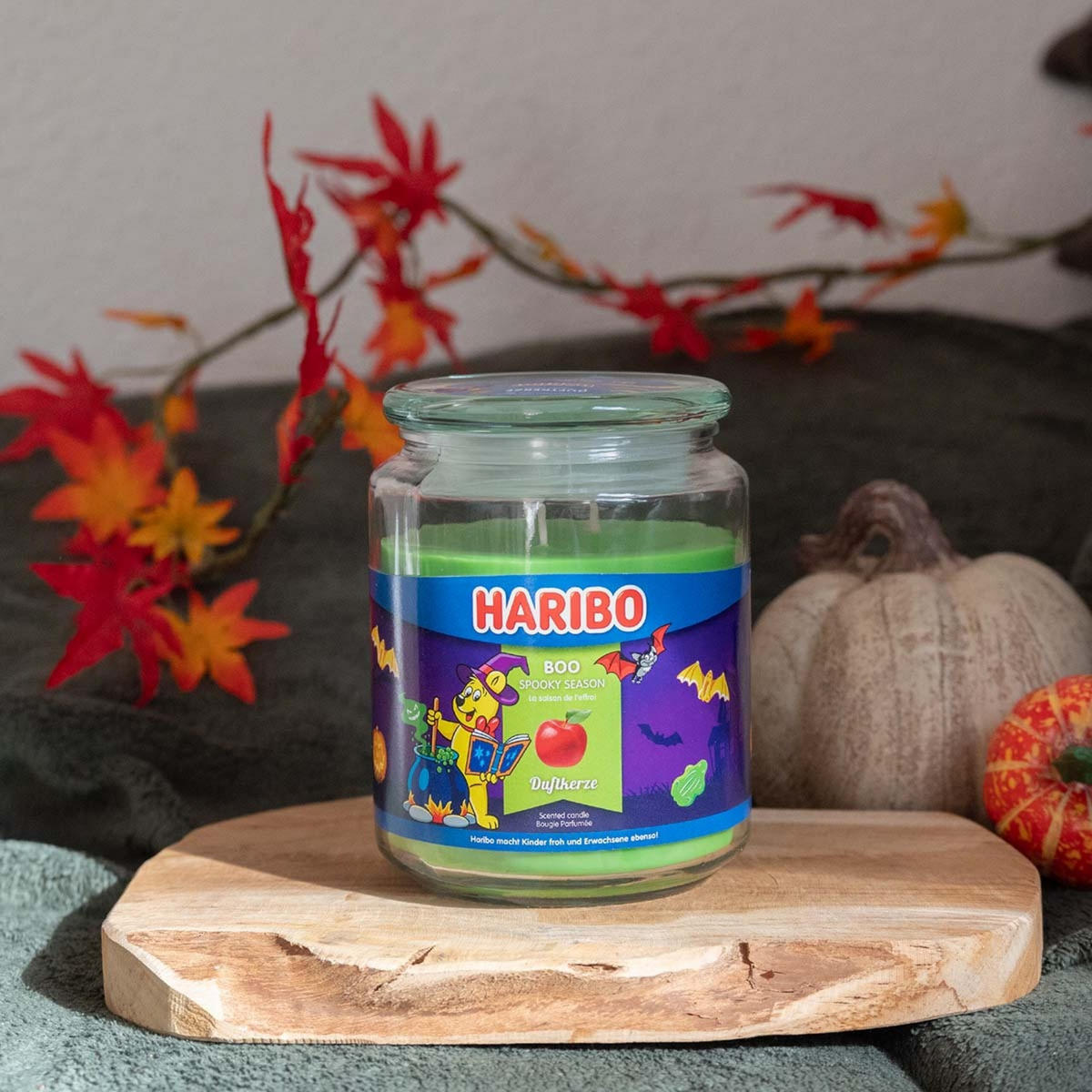 DUFTKERZE Haribo - Grün, Naturmaterialien/Glas (13cm)