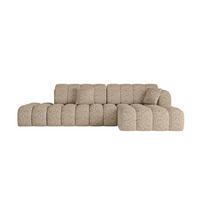 ECKSOFA mit Schlaffunktion Ottomane RECHTS OLEA-L2 321x164x75 Braun Tissu - Alteiche/Schwarz, Holzwerkstoff/Kunststoff (164/321cm) - ALTDECOR