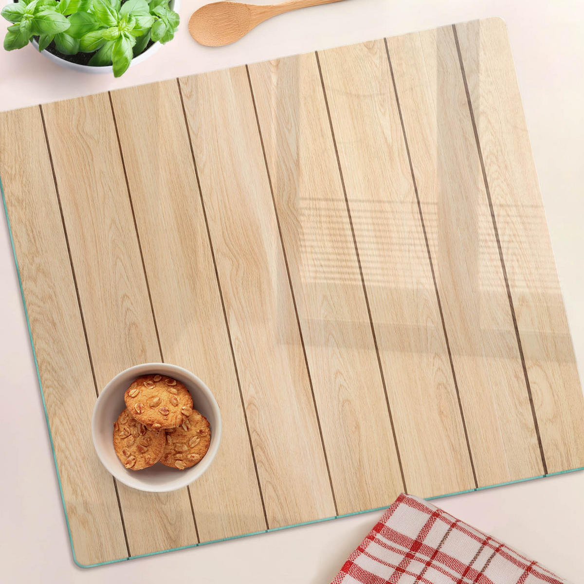 GLASPLATTE 60x52 cm Holz - Beige, Glas (60/0.4/52cm) - TULUP